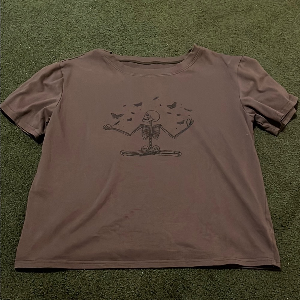 Brown Skeleton Graphic Tee
